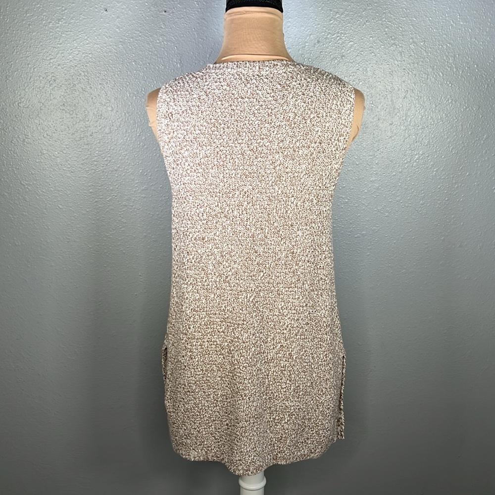G by Giuliana sleeveless crewneck cream knit tunic sweater size M | coastal - Picture 3 of 8